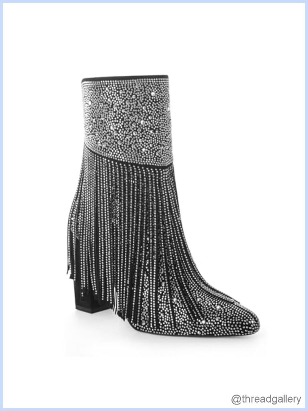 Fringe Rhinestone Cowboy Ankle Boots Western Cowgirl Booties Zip